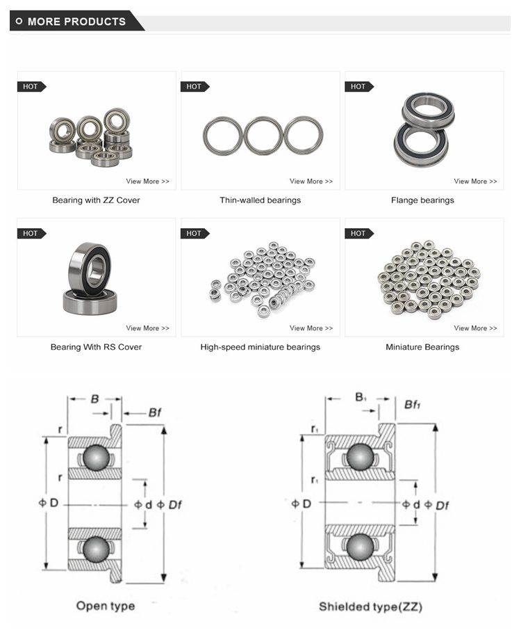 High Speed Motorcycle Bearing Zz Cover F63800 Flanged Ball Bearing